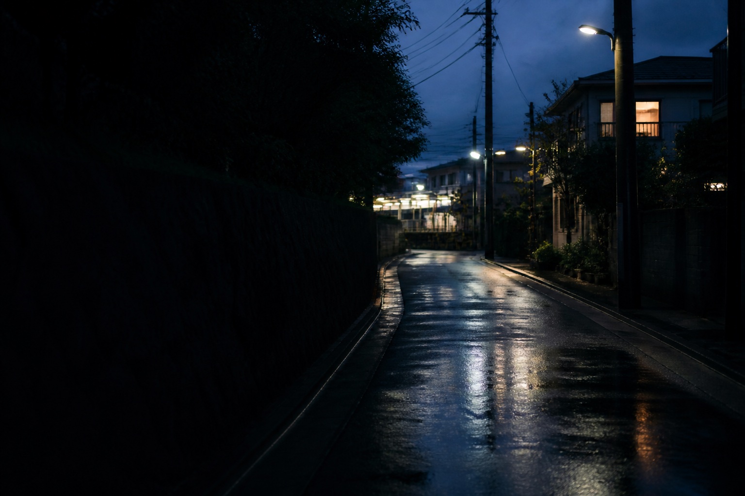 雨上がりの静かな住宅街と帰宅路